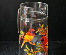 Vintage French  Luminarc Birds Pitcher