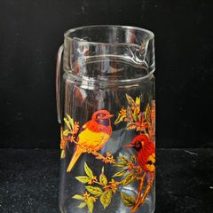 Vintage French  Luminarc Birds Pitcher