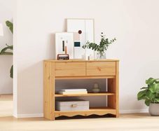 Console Table Drammen Oak 89.5 x 37 x 73 cm Solid Pine Wood