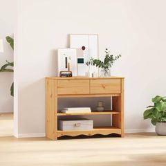 Console Table Drammen Oak 89.5 x 37 x 73 cm Solid Pine Wood
