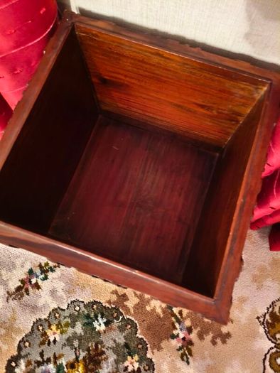 Dark wood storage containers