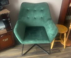 Turio Forest green Velvet effect Chair