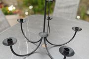 Solid Cast-Iron Hanging Candle Chandelier - Five-Arm Candelabra