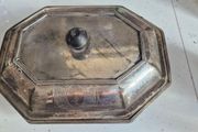 Vintage entree tray in silver