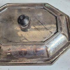 Vintage entree tray in silver