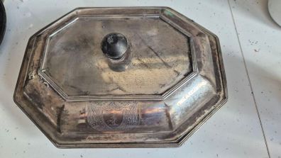 Vintage entree tray in silver