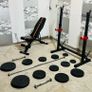 Workout Set Adjustable Rack Bench Weights Barbell Dumbbells Image 4