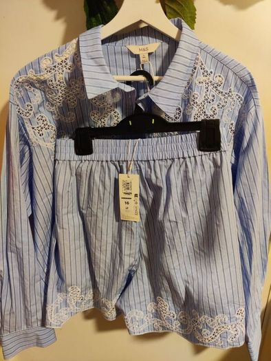 M & S blue striped