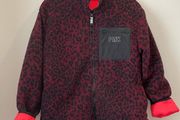 PINK VICTORIAS SECRET Reversible Sherpa Leopard Jacket Size Medium!