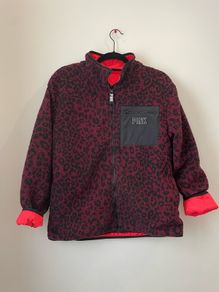 PINK VICTORIAS SECRET Reversible Sherpa Leopard Jacket Size Medium!