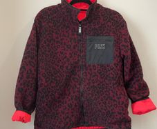 PINK VICTORIAS SECRET Reversible Sherpa Leopard Jacket Size Medium!