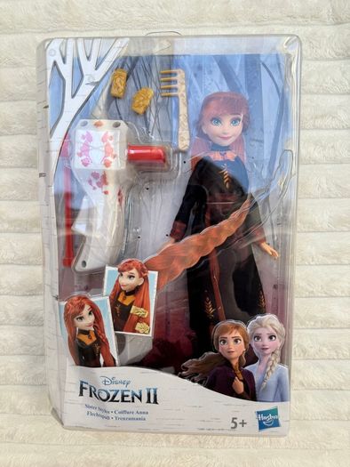 Disney Frozen 2 Sister Styles Anna Fashion Doll Braiding Tool and Hair Clip Damaged Box Please see photos