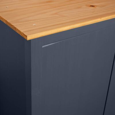 _2-Door Wardrobe Hill Range Grey 99x45x137 cm Solid Pine Wood