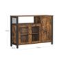 Industrial Storage Cabinet with Glass Doors Rustic Sideboard Image 3