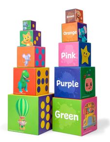 Stacking Block Puzzle For Toddlers 18 Months+ - Puzzle Game Includes 10 x Stacking Blocks Picture and Number Blocks for Children