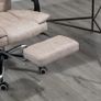Office Chair Microfibre Desk Chair with Reclining Function Armrests Swivel Wheels Footrest Beige Image 7
