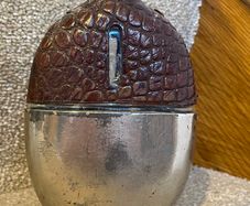Army and Navy Antique glass hip flask,