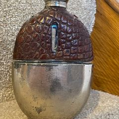 Army and Navy Antique glass hip flask,