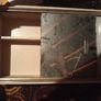 Vintage Tabletop Storage Cabinet with Sliding Glass Door Image 2