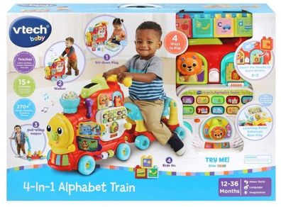 VTech Baby 4-in-1 Alphabet Train Ride On Red