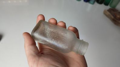 178 - Vintage Birds Lemonade Crystals Clear Glass Bottle