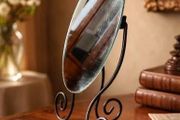 Vintage Ikea Myken Wrought Iron Freestanding Tabletop Mirror