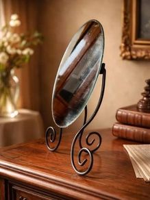 Vintage Ikea Myken Wrought Iron Freestanding Tabletop Mirror