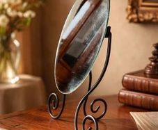 Vintage Ikea Myken Wrought Iron Freestanding Tabletop Mirror