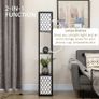 Floor Lamp with Shelves, Dual Light, Modern Tall Standing Lamps for Living Room, Bedroom, with Pull Chain Switch, Bulb not Included, Black Image 4