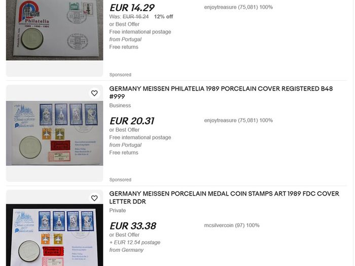 Meissen token Vintage East Germany DDR Philatelic stamp exhibition 1989 Cologne cover