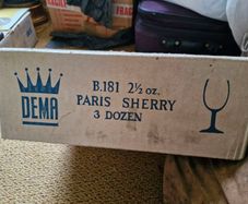 Box of brand new 1950s sherry glass, 36 in total.