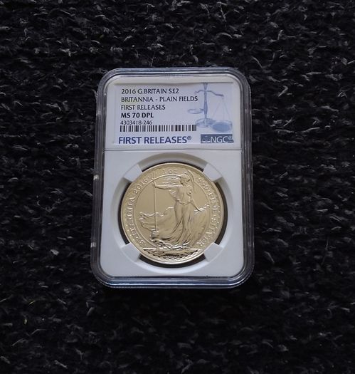 Great Britain : 1 oz .999 Fine Silver Britannia - Plain Fields, 2016 - MS 70 DPL