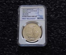 Great Britain : 1 oz .999 Fine Silver Britannia - Plain Fields, 2016 - MS 70 DPL