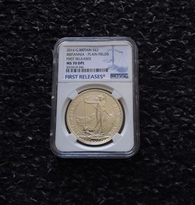 Great Britain : 1 oz .999 Fine Silver Britannia - Plain Fields, 2016 - MS 70 DPL