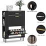 Wooden Shoe Storage Cabinet with 2 Flip Drawers and 3 Open Shelf Narrow Storage Unit with Anti-Tip Design for 12-16 Pairs Shoes, Slim Shoe Rack for Hallway 75 x 24 x 105 cm Image 4