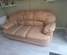 leather cream sofa