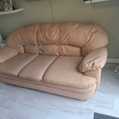 leather cream sofa