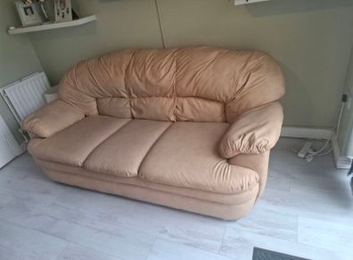 leather cream sofa