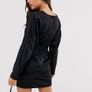 ASOS Design Mini Dress & Wrap Waist In Satin In Black New With Tags UK8 CAN POST Image 3