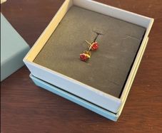 gold kids earrings-ladybirds