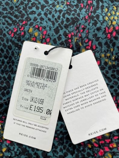 Reiss Skyla Wrap Skirt - Reptile Print - Multi - Size 12 - New with Tags