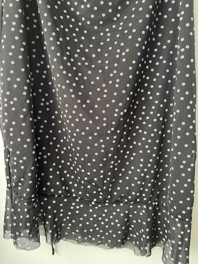 Prettylittlething  black polka dot ruched dress plus size new