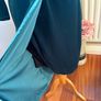 Rowen Avenue Teal Velvet like Wrap style Dress - Size S Image 3