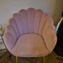 Two pink velvet shell chairs Image 2