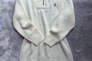 U.S. Polo Assn. Cream Cable Knit Quarter Zip Jumper Dress UK 12/14 Worn once like new
