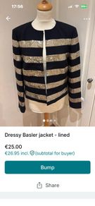 Dressy black/gold lined Basler jacket - 12-14