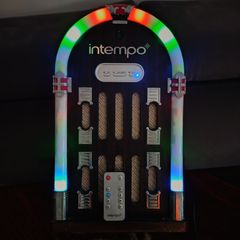 Intempo Retro Mini Jukebox Bluetooth Speaker Built in Color LED Lights