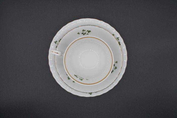 Vintage Porcelain Tea Cup With Plates (Chodziez Poland)