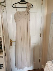 Allure Bridal taupe bridesmaid dress