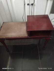 Mahogany telephone table with seat